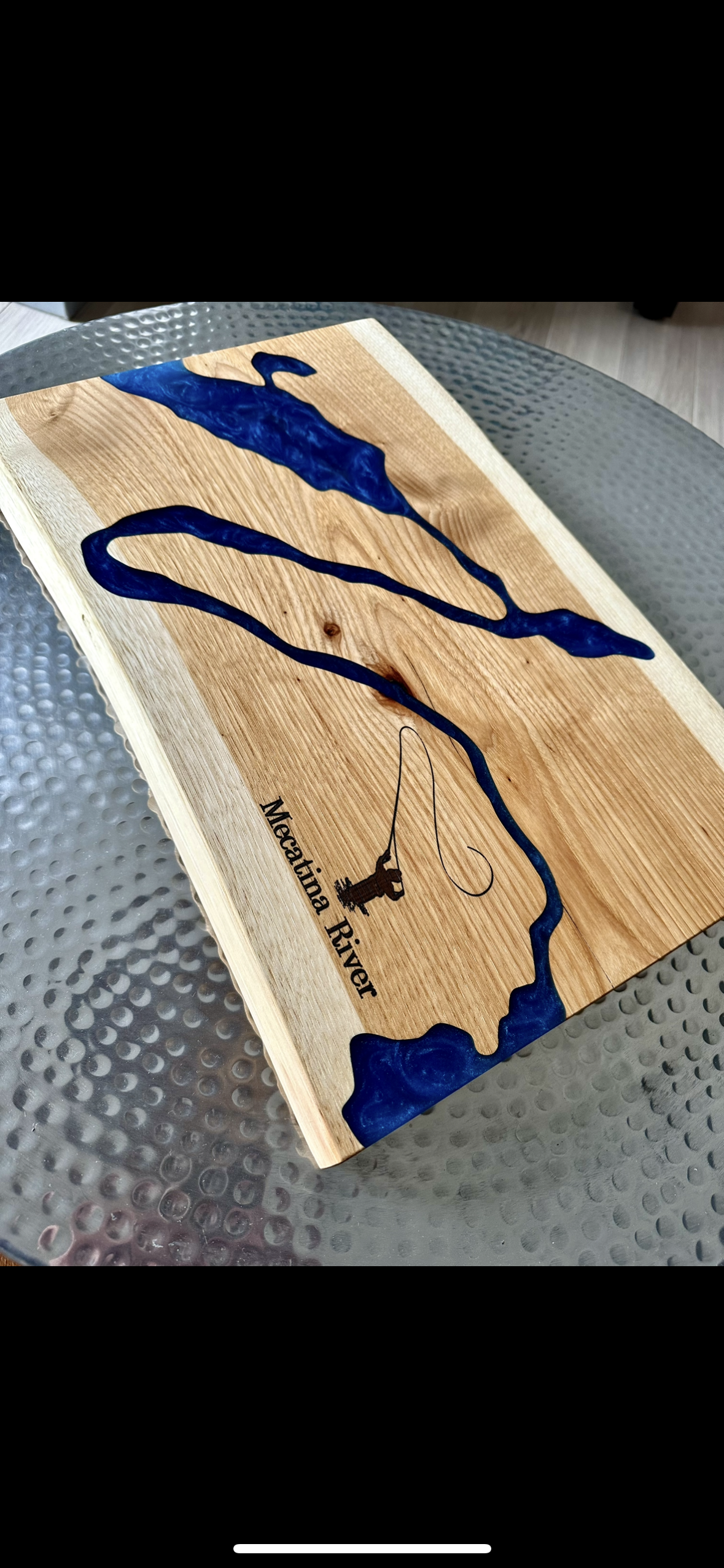 Flowing Lake board - Custom epoxy Charcuterie or Wall Art