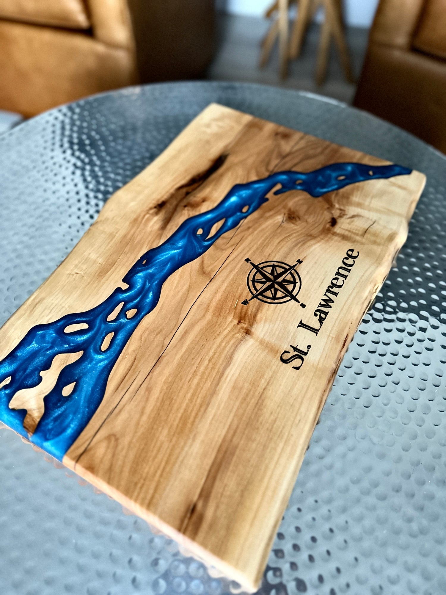 Flowing Lake board - Custom epoxy Charcuterie or Wall Art