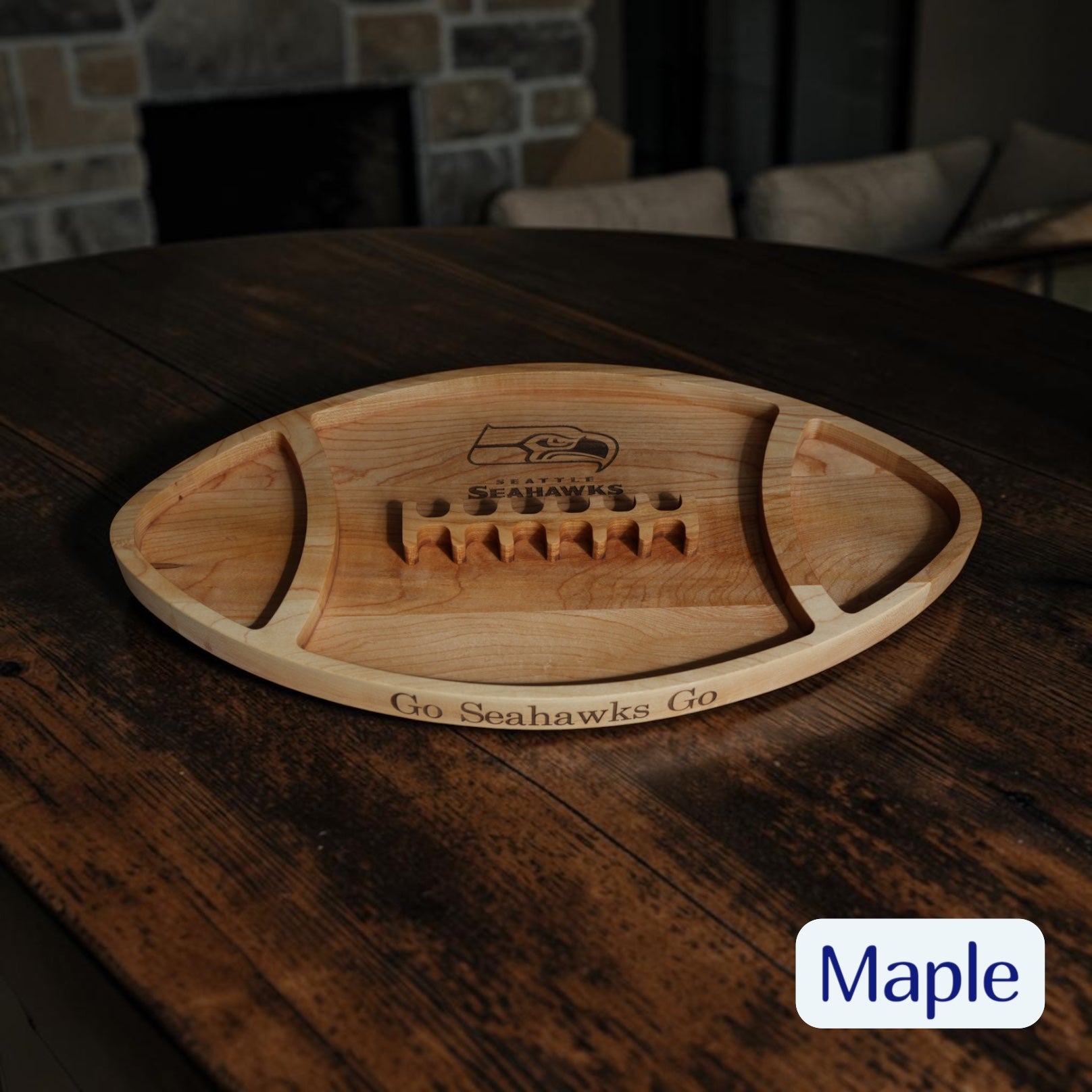 Game Day Footbowl — Handcrafted Wooden Football Serving Board