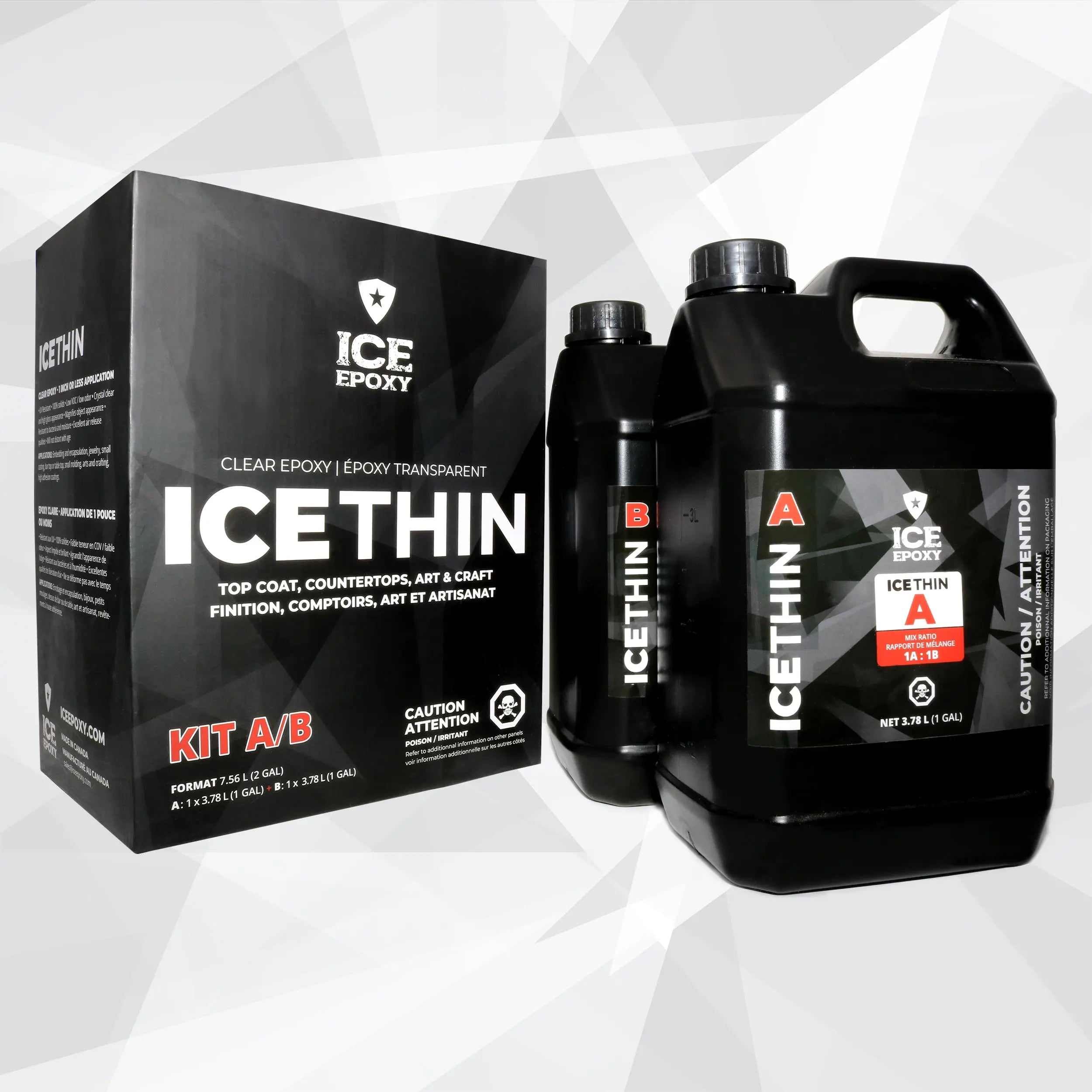 2 gallon kit - Thin Pour Crystal Clear.Epoxy